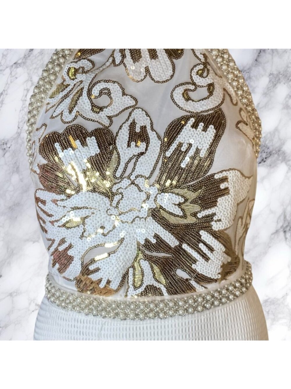 12th Tribe Like Gold Dust Sequin Fringe Dress - Picture 8 of 11